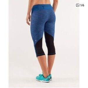Lululemon Run: For Your Life Crop Wee Are From Space Limitless Blue Black  12